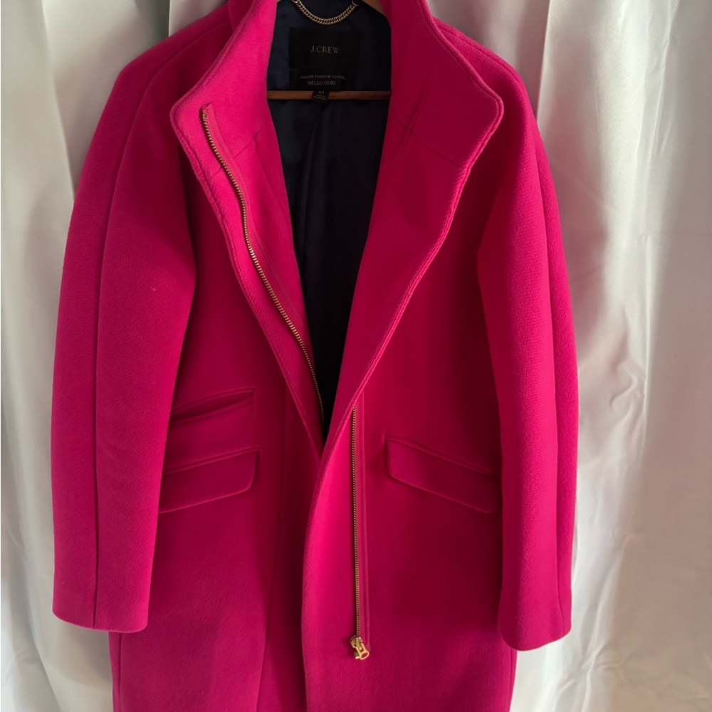J. Crew Women's Vibrant Pink Toscana Coat 6T